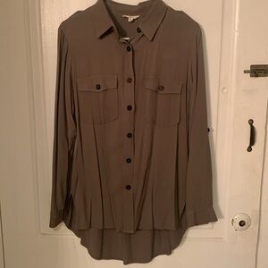 Women’s Olive Green Button Down Tunic. Size small.